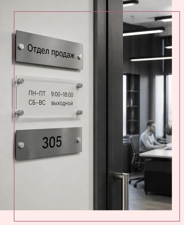 Офисные таблички на дверь в Пушкине по цене от 5083 р. | Аванза-Пшк
